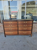 Regency bowfront solid wood dresser