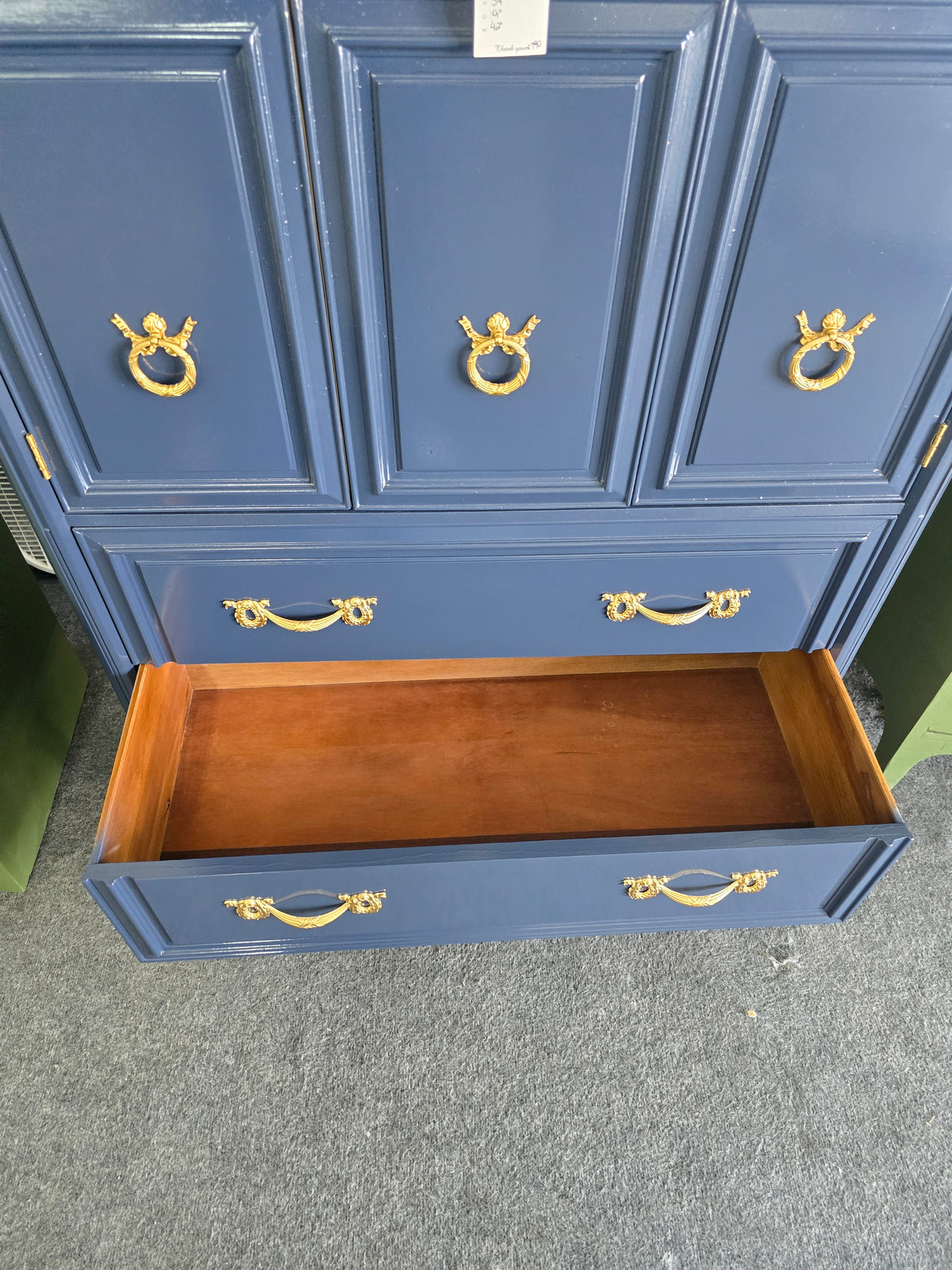 Henredon navy blue Lacquered chest