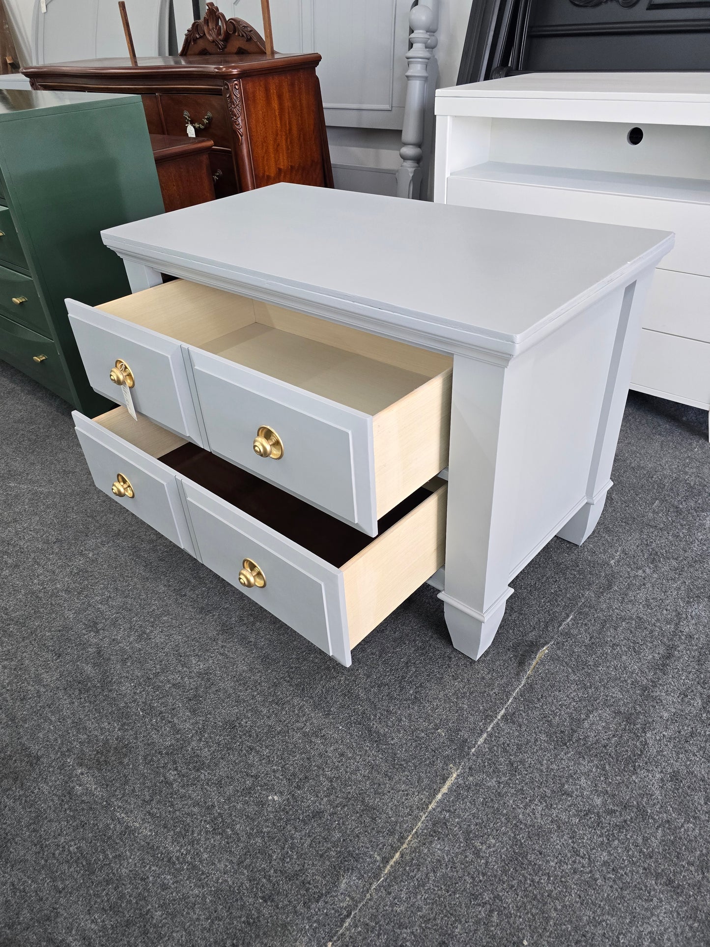 Gray 2 drawers small dresser