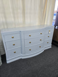 Light blue lacquer 9 drawers dresser