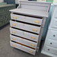 Antique solid wood gray chest