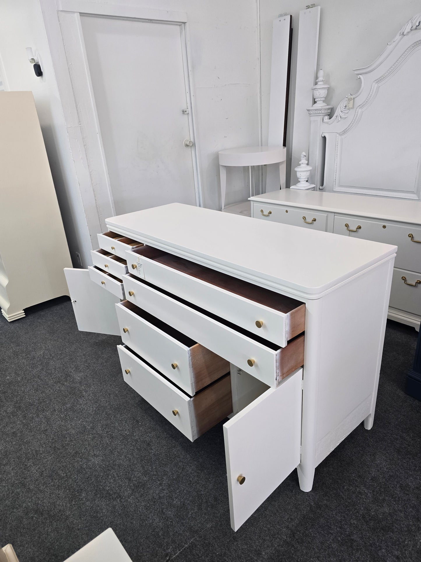 Solid wood off white dresser