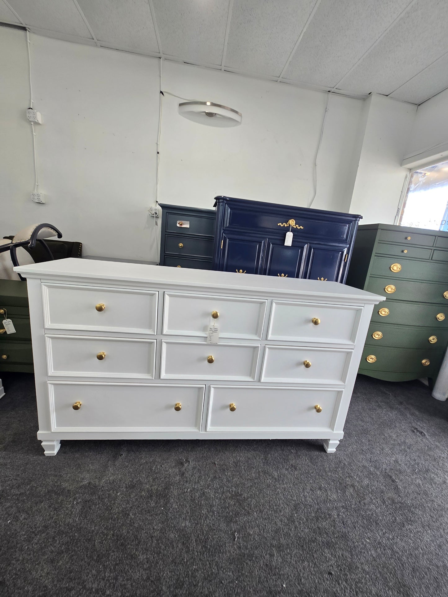 White lacquered "new classic" dresser