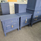 Thomasville navy blue Regency pair of nightstands