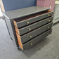 Solid wood 4 drawers graphite colored dresser