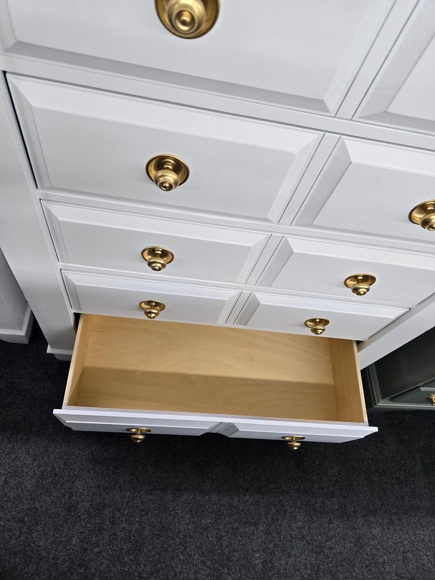 Solid wood white tall chest