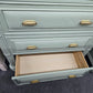 Havertys green bamboo chest