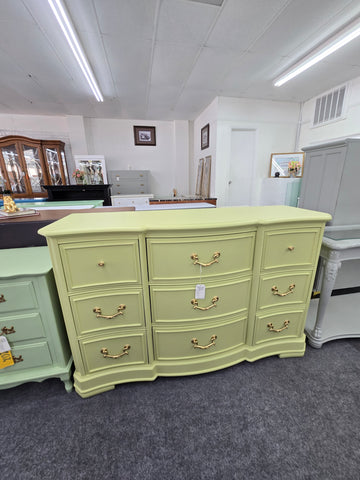 9 drawers avocado green dresser