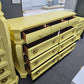 Cute soft yellow carved dresser