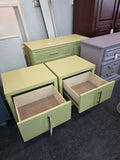 Avocado green pair of nightstands