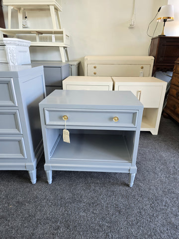 Regency blue lacquer nightstand