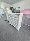 Solid wood lacquer white dresser