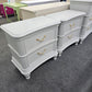 Kathy Ireland gray rattan pair of nightstands