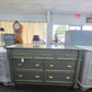 Broyhill olive green lacquered dresser