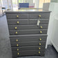 Antique solid wood graphite chest