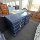 All solid wood navy Distressed dresser