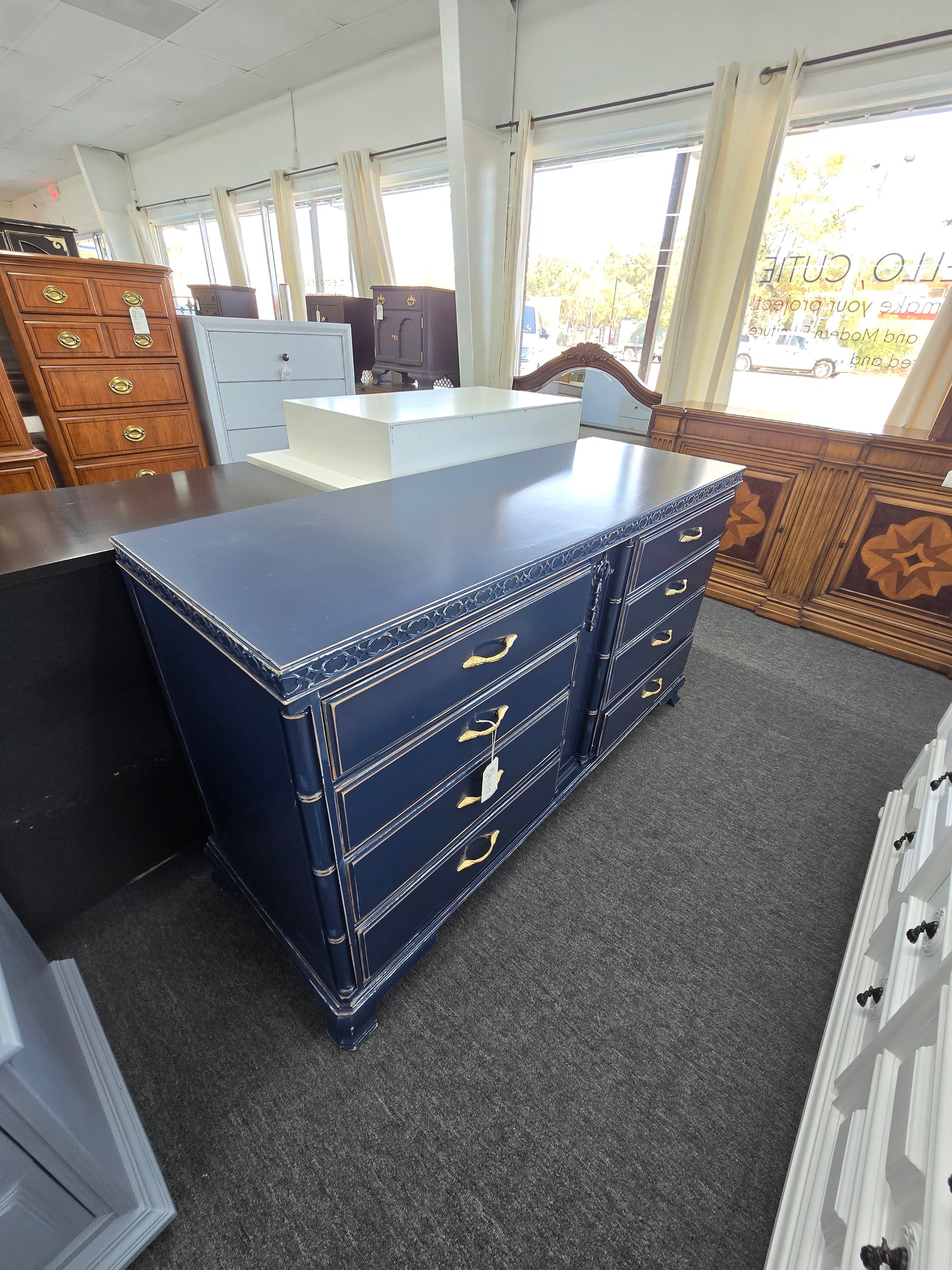 distressed blue dresser Distressed Rustic Dresser by Annie Sloan