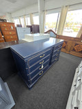 All solid wood navy Distressed dresser