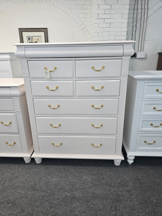 Beautiful pale pink 8 drawers tall chest