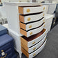 Solid wood white Distressed bowfront tall chest