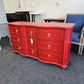 Gorgeous 9 drawers red dresser