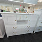 Solid wood white 6 drawers 2 doors white  dresser