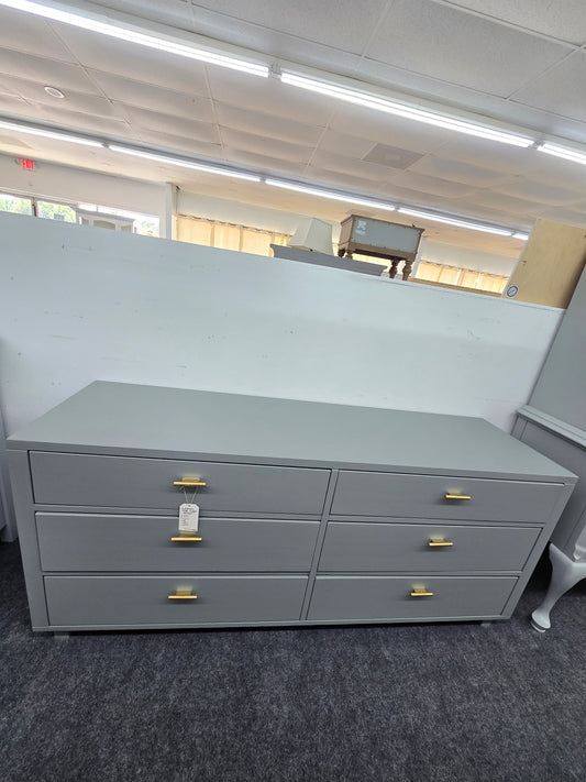 Solid wood green 6 drawers dresser