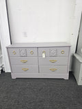 Solid wood purple antique dresser