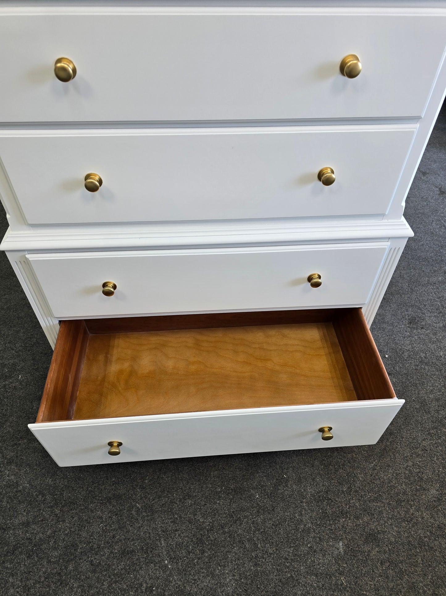 Knobs Creek solod wood white tall chest