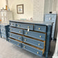 Bassett solid wood dark blue dresser