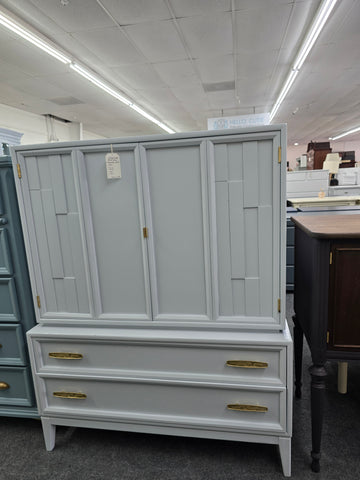 Mid Century Modern blue Lacquered chest