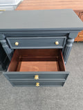 Gorgeous inkwell pair of nightstands