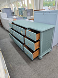 9 drawers teal rattan dresser