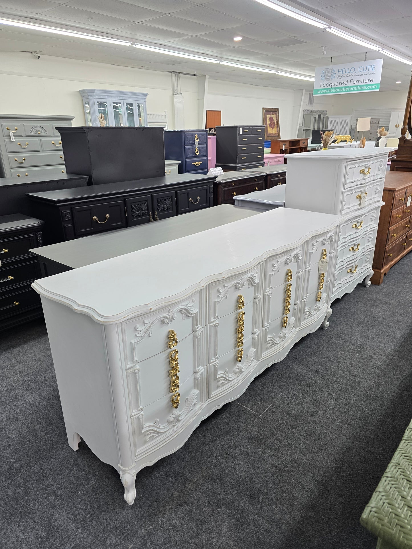 Bassett white Distressed dresser