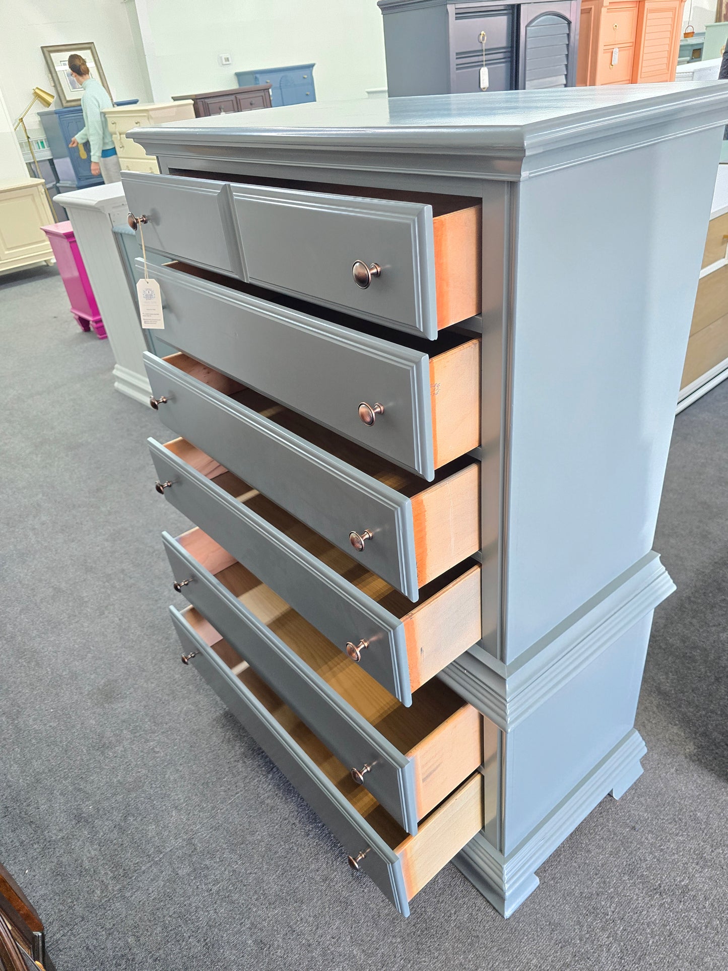Kincaid solid wood lacquered green chest