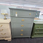 5 drawers tall green chest