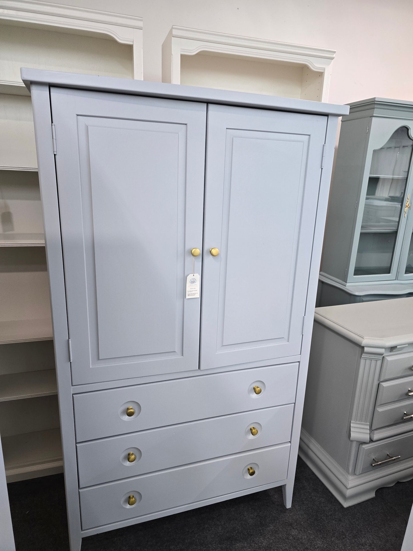 Blue/gray tall armoire