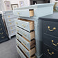6 drawers pale green chest