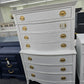 Solid wood white Distressed bowfront tall chest