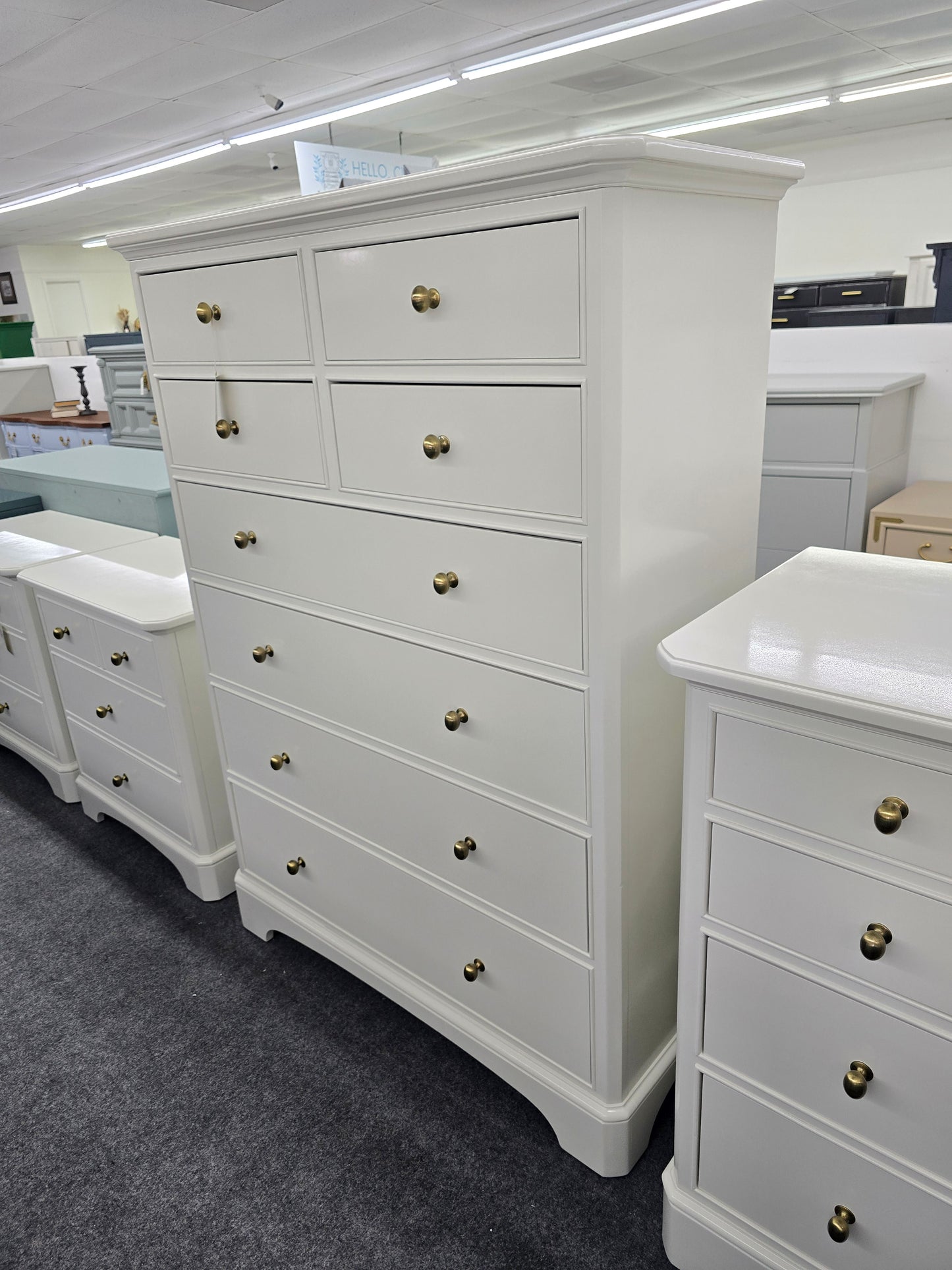 Thomasville alabaster lacquered tall chest