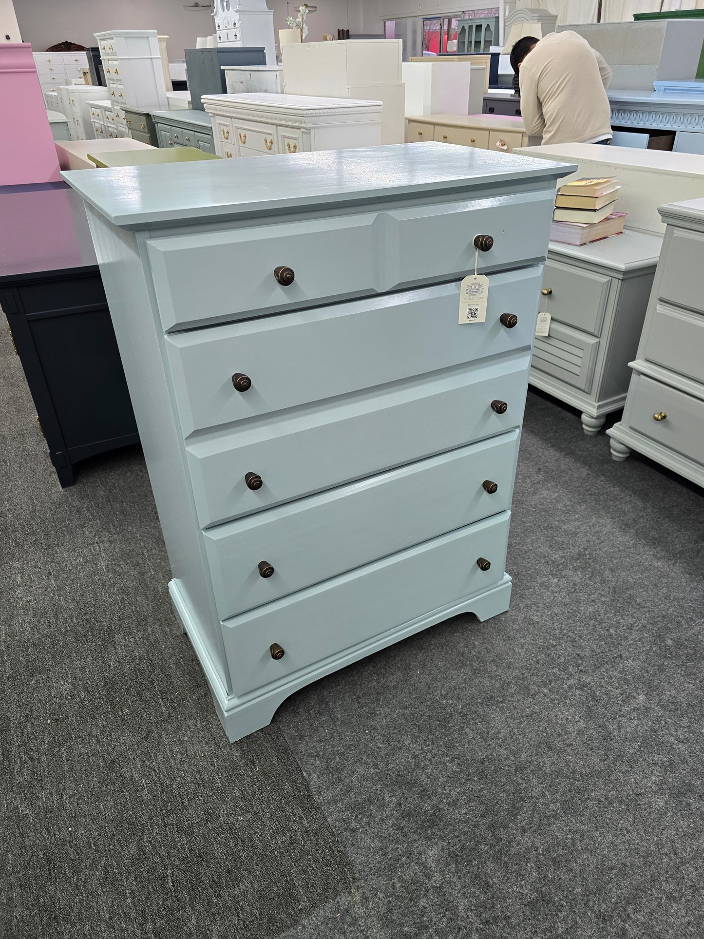 Vaughan Bassett lacquered blue chest