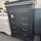 6 drawers tall black  chest