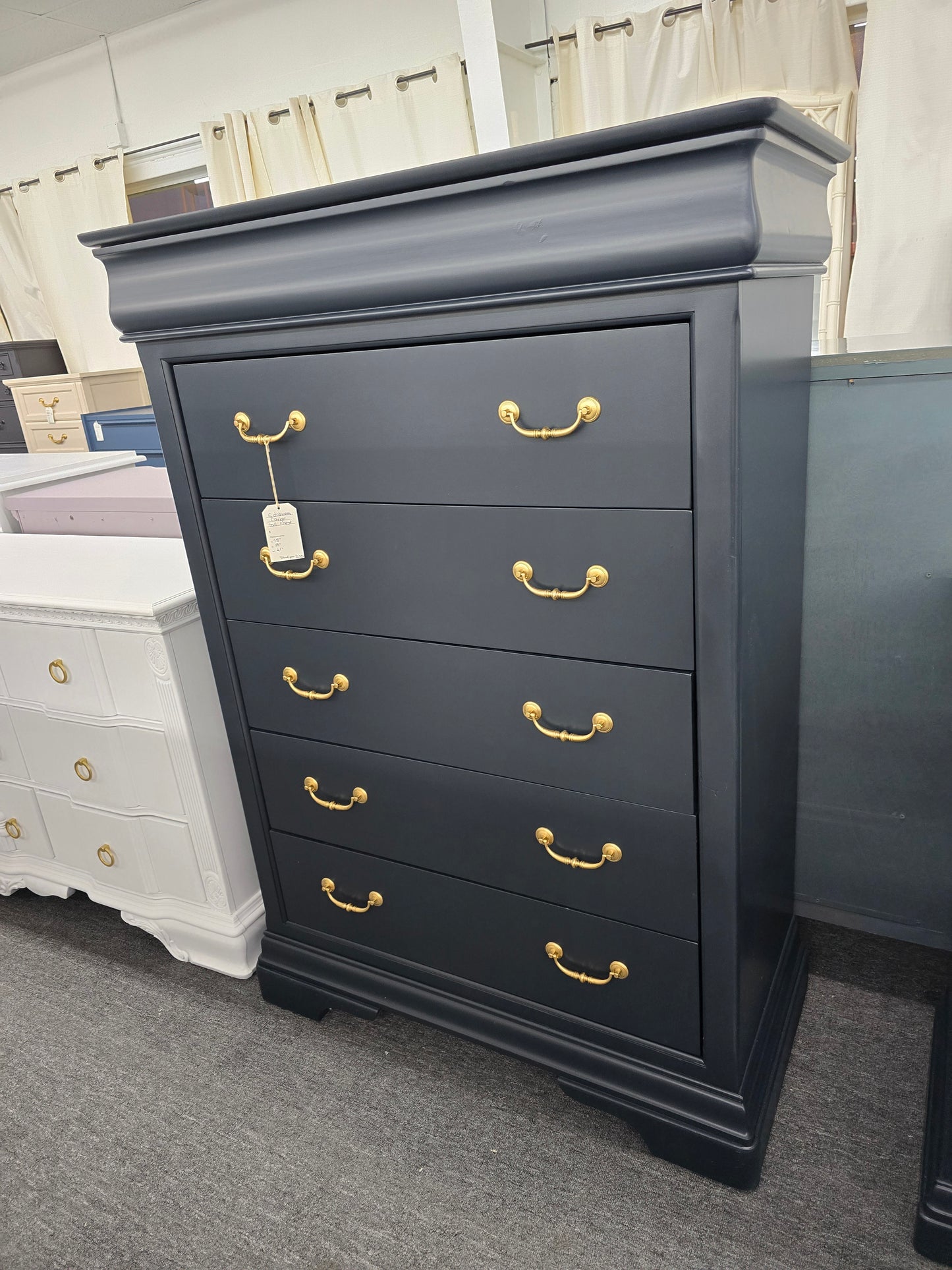 6 drawers tall black  chest
