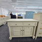 Beige carved 2 doors 2 drawers cabinet
