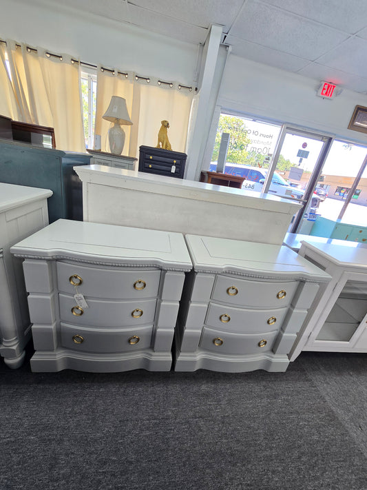 Big gray pair of nightstands
