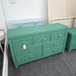 Green wicker 7 drawers dresser