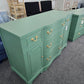 Solid wood green buffet