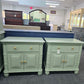 Havertys green bamboo nightstands set