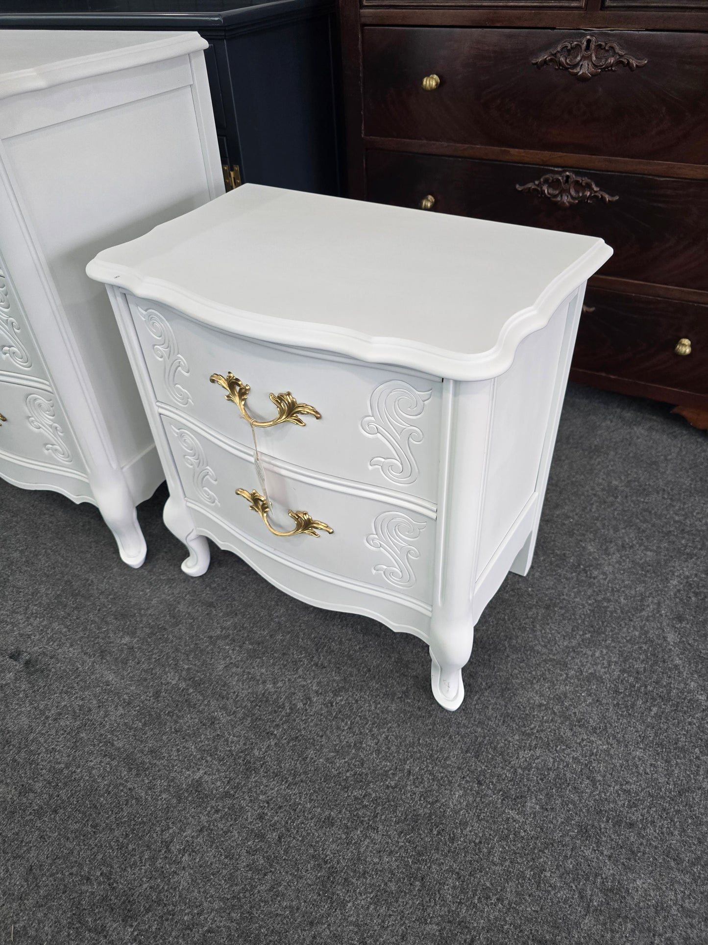 Bassett french provincial white nightstand