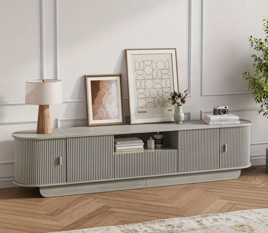 Fluted MCM Tv stand - new